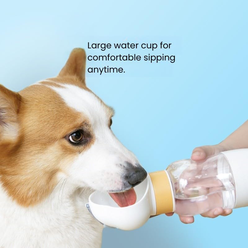 2-in-1 Portable Pet Water and Food Bottle – Travel Dog Water Dispenser with Built-in Drinking Bowl, Leak-Proof Design, and Separate Food Compartment for Dogs and Cats