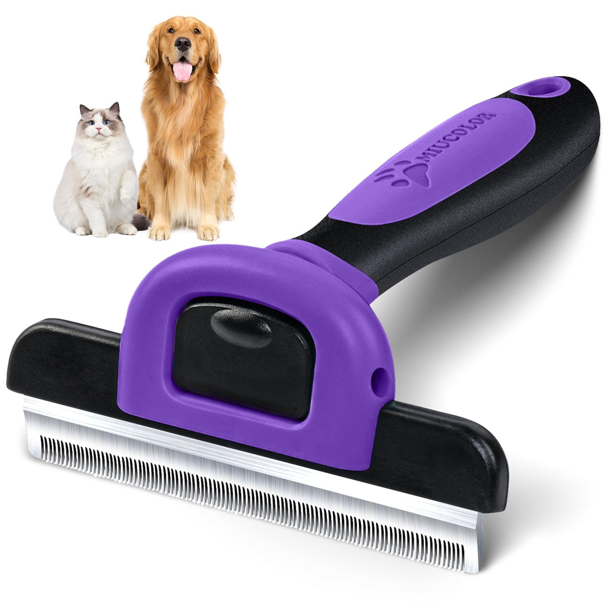 MIU COLOR Long Hair Pet Grooming Brush for Medium & Large Dogs & Cats,Pink