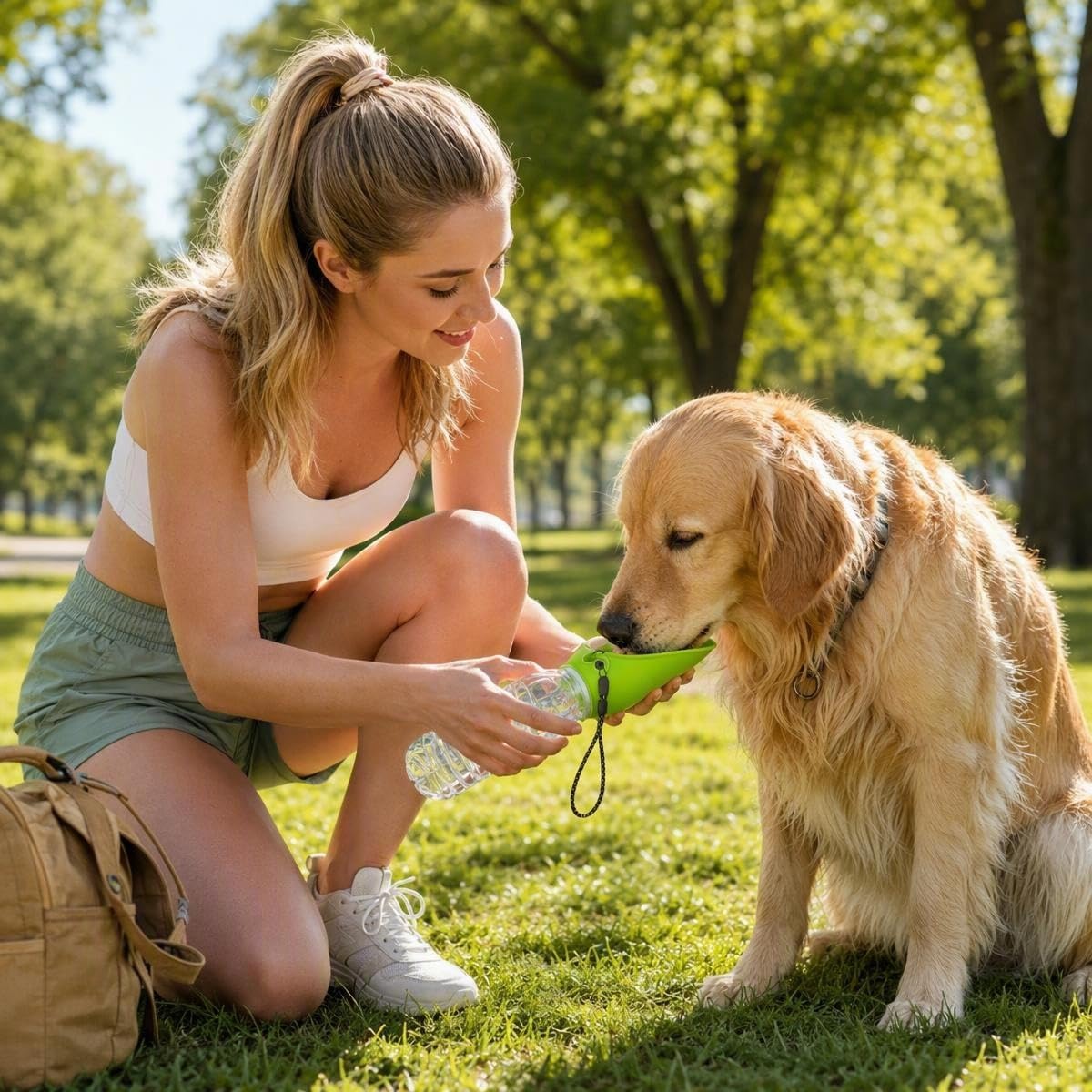 2PCS Portable Dog Water Bottle, Silicone Leaf Pet Water Bottle for Walking