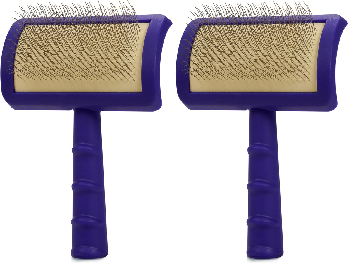Jelly Pet Universal Slicker Brush for Dogs, Dog Grooming Brush, Remove Tangles and Dead Undercoat, Tuffer Than Tangles, Maltese Shi-Tzu Poodle Bichon, Firm Pins, Teal, Small