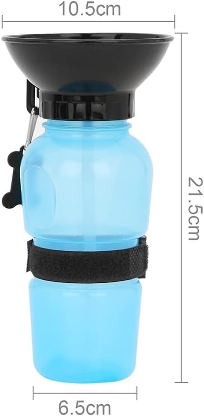 500ml Pet Dog Squeeze Water Bottle Drinking Cat Feeding Bowl Outdoor Travel Portable Supplies Feed Jug Cup Dispenser(Blue)
