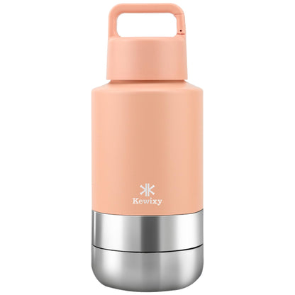 KEWIXY Insulated Dog Travel Water Bottle With Detachable Bowls, Ideal Gifts for Dog Lovers, Portable Water Bottle Dispenser, For Walking, Hiking, Camping, Outdoor (Black:Dogs Better, 32 Oz)