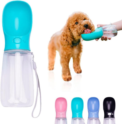 Portable Dog Water Bottle with Bowl – Leak Proof, Lightweight Travel Water Bottle for Dogs. (Black, 350 ml)