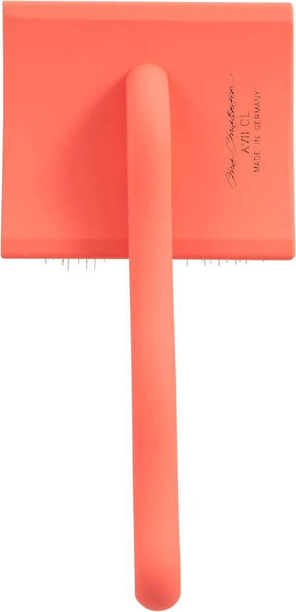 Chris Christensen Big G Dog Slicker Brush for Dogs (Goldendoodles, Labradoodles, Poodles), Groom Like a Professional, Fluff Detangle Style, Saves Time Energy, Coral, Large