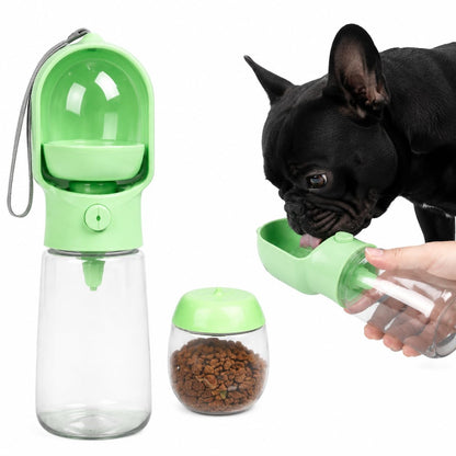 2-in-1 Dog Cat Portable Water & Food Travel Dispenser Bottle(Pink)