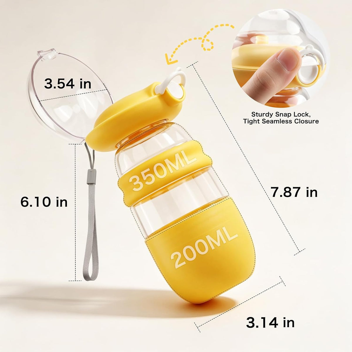 Dog Water Bottle for Walking with Food Container, Leakproof Travel Cup