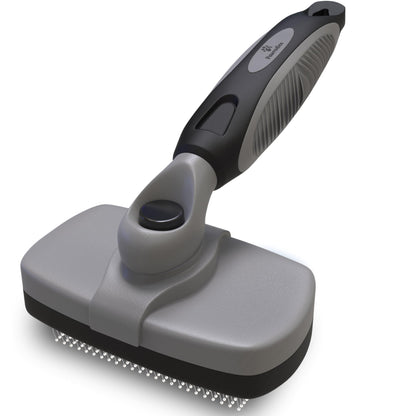 Deshedding Dog Brush for Shedding – Self Clean Cat Brush Deshedding & Grooming Tool for Long Haired and Short Haired Dogs, Slicker Brushes for Dogs, Skin-Friendly, Retractable Bristles, Easy to Clean