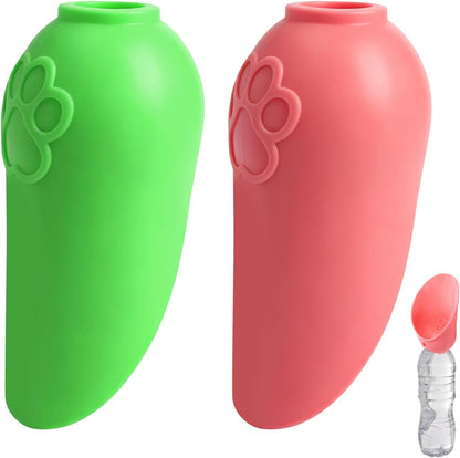 2Pcs Portable Dog Water Bottle Dispenser, Foldable Silicone Attachment