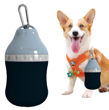 Dog Travel Water Bottle Detachable Bowl Leak Proof Portable ，Silicone Bottle Body，Collapsible and Suitable for Small Pets for Outdoor Walking, Hiking, Travel (Green2, 200ml2)