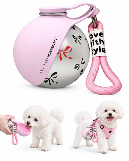 Portable Dog Water Bottle with Collapsible Bowl for Small Dogs & Puppy