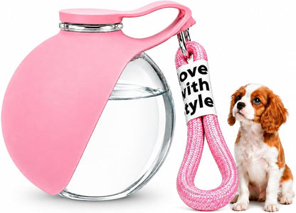 2-in-1 Portable Dog Water Bottle with Bowl, 10oz