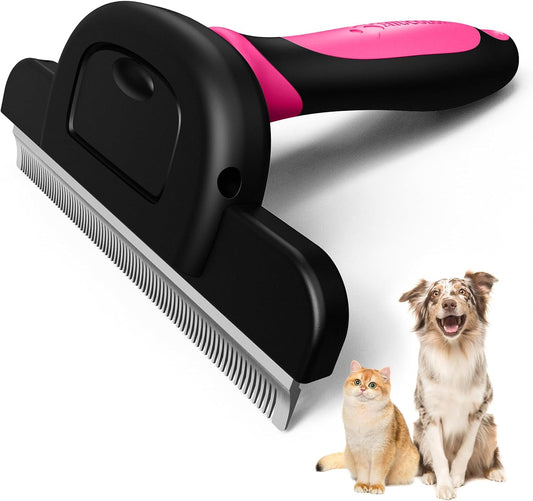 MIU COLOR Long Hair Pet Grooming Brush for Medium & Large Dogs & Cats,Pink