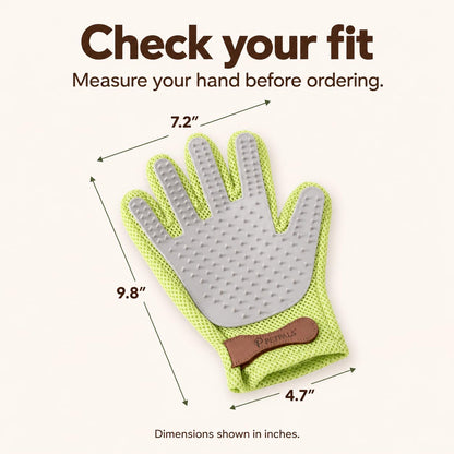 PetPals Single Pet Hair Removal Glove, Double-Sided Cat Grooming Glove