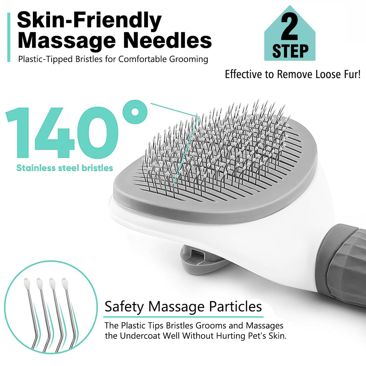 3PCS Dog Grooming Brush - Dog Brush for Shedding Massaging Bathing - Double Sided Shedding, Dematting Undercoat Rake - Self Cleaning Slicker Comb for Dogs and Cats with Long or Short Coats