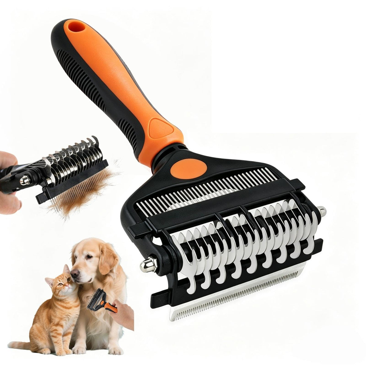 3-IN-1 Pet Brush for Deshedding and Grooming Tool (Green)