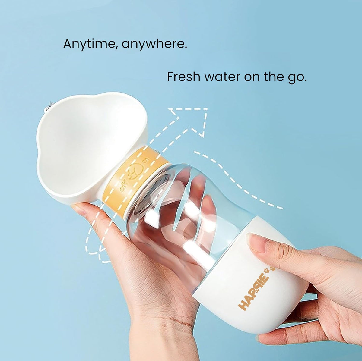2-in-1 Portable Pet Water and Food Bottle – Travel Dog Water Dispenser with Built-in Drinking Bowl, Leak-Proof Design, and Separate Food Compartment for Dogs and Cats