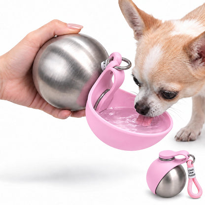 Dog Water Bottle – 2-in-1 Foldable Bowl, BPA-Free, 10oz