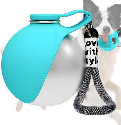 Dog Water Bottle Portable 2 in 1 Foldable Stainless Steel Bowl