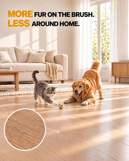 Self Cleaning Slicker Brush for Cats & Dogs, 1-Press Release Shedding Pet