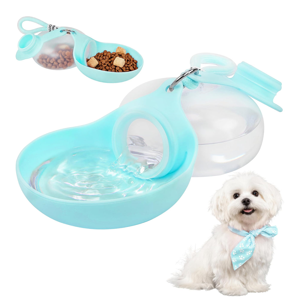 2in1 Portable Dog Water Bottle Portable,10oz Stainless Steel Leak Proof Pet Water Bottle Portable Dog Water Bottle Silicone Bowl,Outdoor Travel Water Bottle for Dogs Walking Hiking Camping, Pink