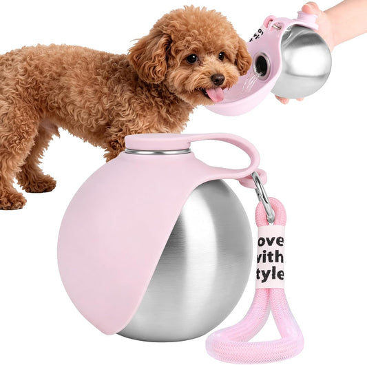 2-in-1 Dog Water Bottle Portable Pet Travel Flask with Bowl
