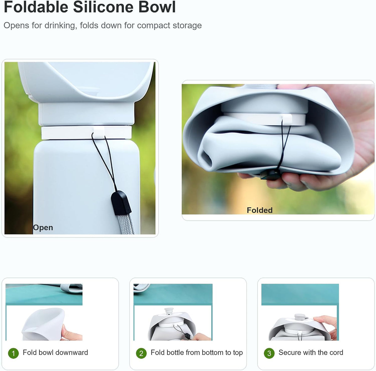 Portable Dog Water Bottle, 19oz Leak Proof Dispenser