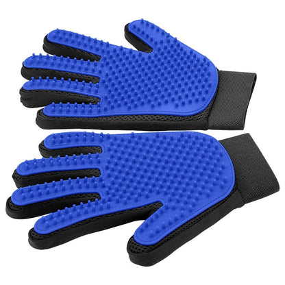 Pet Hair Removal Glove with 255 Silicone Tips for Dogs & Cats,1 Pair Purple