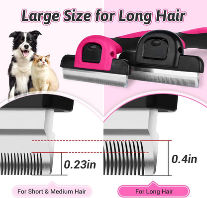 MIU COLOR Long Hair Pet Grooming Brush for Medium & Large Dogs & Cats,Pink