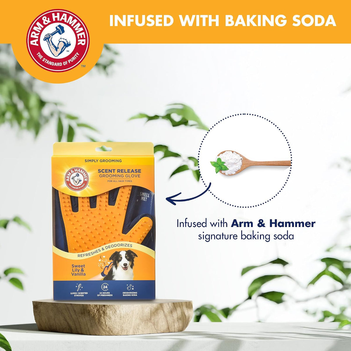 Arm & Hammer - Dog Brush, Dog Washing Gloves, Grooming Glove, Vanilla