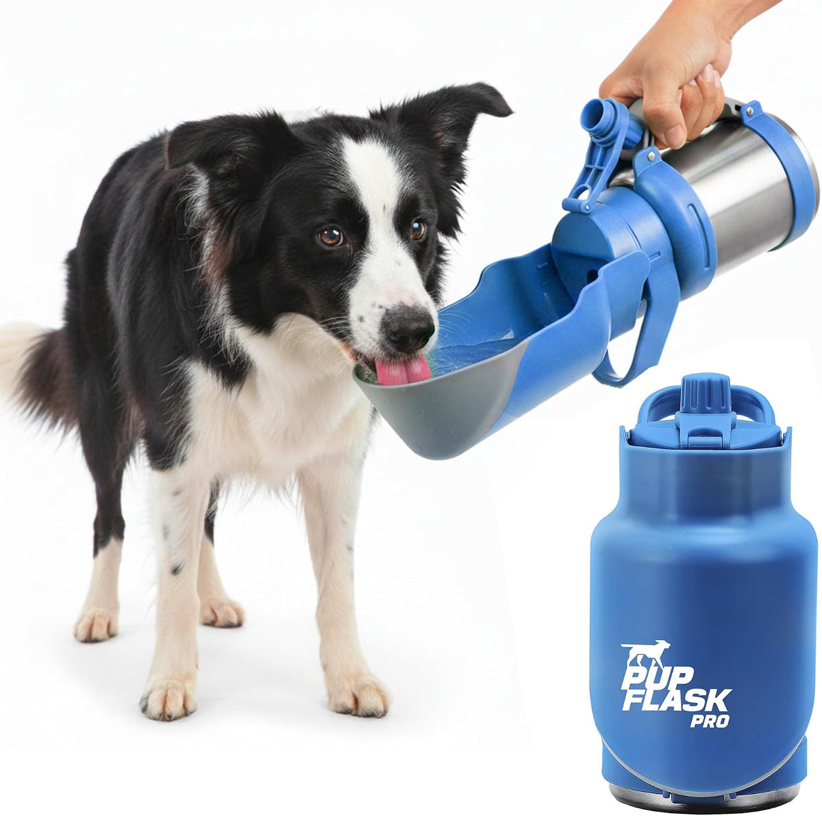 PupFlask Pro Portable Insulated Dog Water Bottle, Stainless Steel Bowl