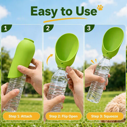 2PCS Portable Dog Water Bottle, Silicone Leaf Pet Water Bottle for Walking