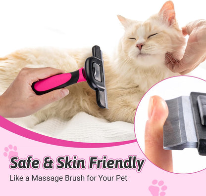 MIU COLOR Long Hair Pet Grooming Brush for Medium & Large Dogs & Cats,Pink