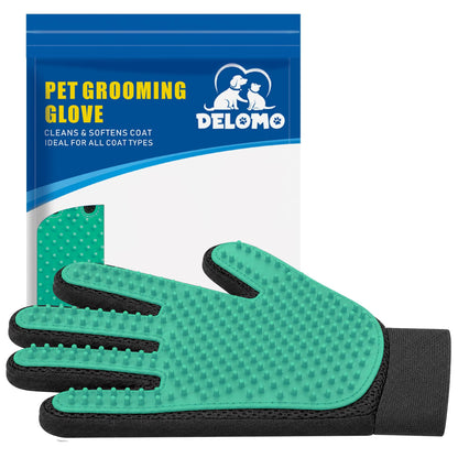 Pet Hair Removal Glove with 255 Silicone Tips for Dogs & Cats, Right Black