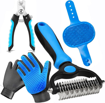 NVNAN Pet Hair Removal Glove for Dogs & Cats, 2-Pack Blue