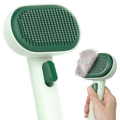 aumuca Skin Friendly Self-Cleaning Slicker Brush for Dogs & Cats, Gentle Pet Grooming Tool for Shedding & Deshedding, Efficient Hair Remover for Long & Short Haired Pets