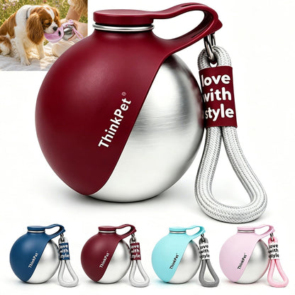 ThinkPet Leafsip 285ML Dog Water Bottle, Leak-Proof Portable, Pink