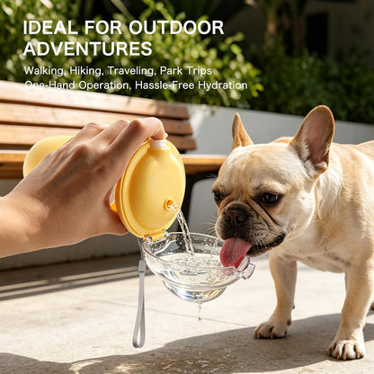 Dog Water Bottle for Walking with Food Container, Leakproof Travel Cup