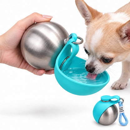 Dog Water Bottle – 2-in-1 Foldable Bowl, BPA-Free, 10oz