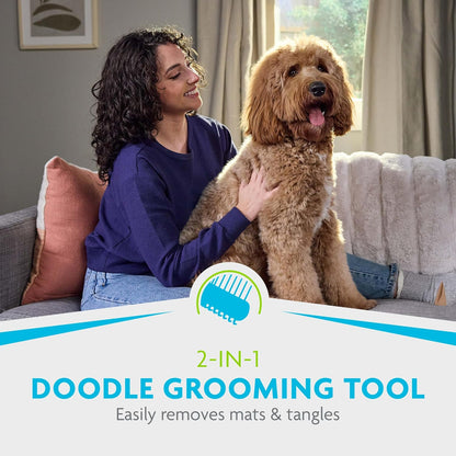 FURminator 2-in-1 Doodle Grooming Tool for Dogs Susceptible to Matting