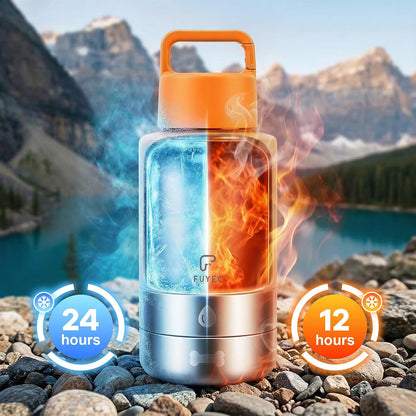 Dog Water Bottle 32oz, Insulated Stainless Steel Travel Water Dispenser with 2 Detachable Dog Bowls for Food and Water, Leak Proof Portable Pet Drinking Cup for Walking Hiking Camping (Orange)