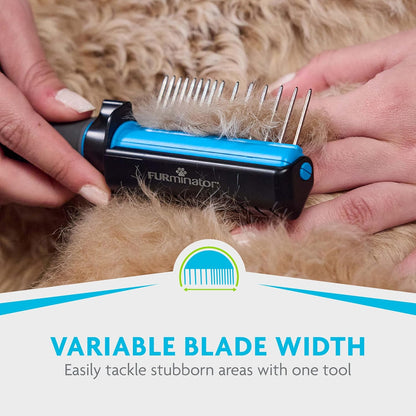 FURminator 2-in-1 Doodle Grooming Tool for Dogs Susceptible to Matting