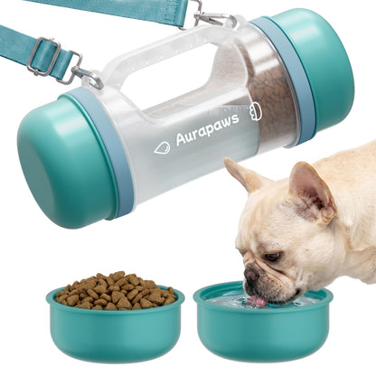 33.5oz Portable Dog Water Bottle for Travel Hydration&Food Feeder