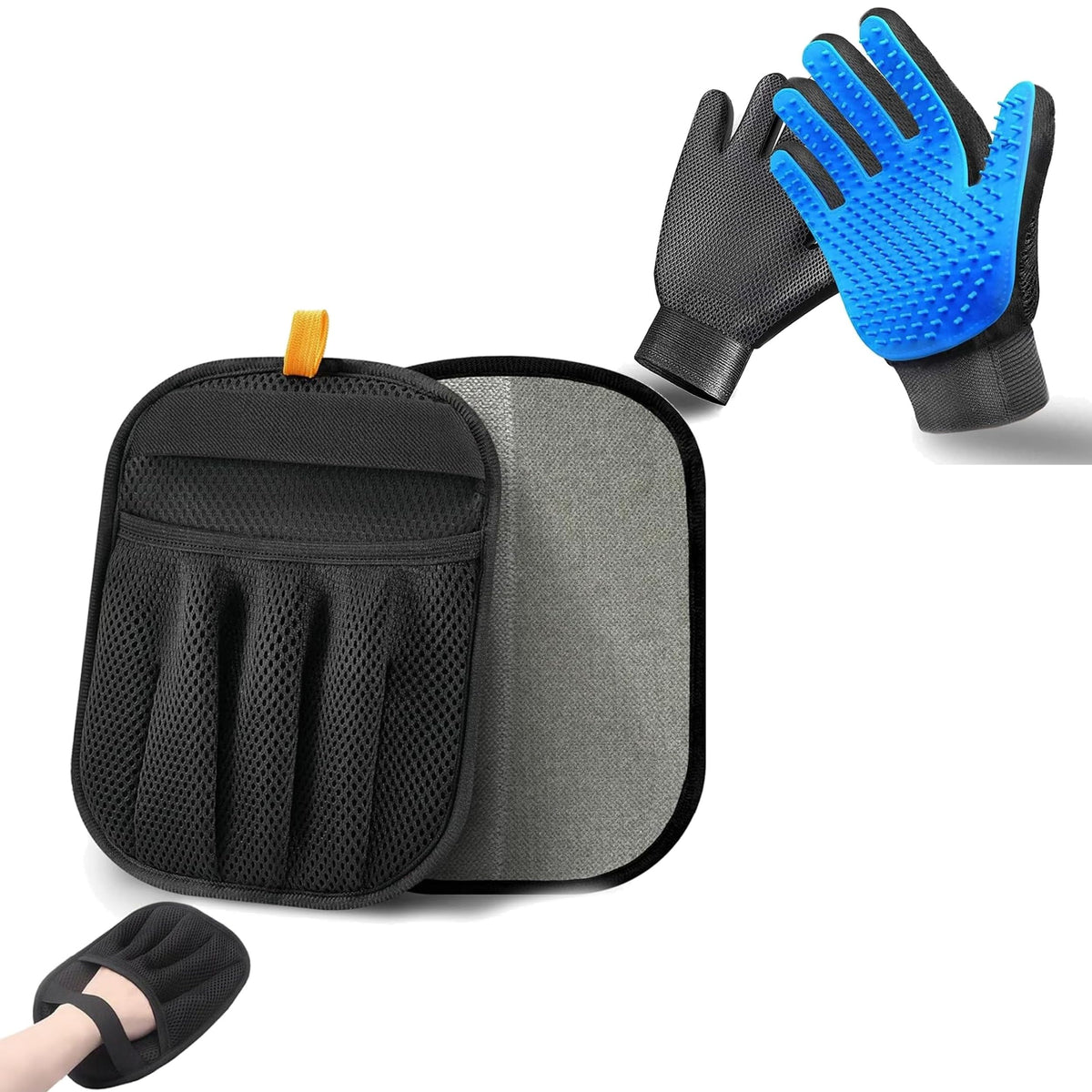 NVNAN 5-Piece Dog Grooming Brush Set with Grooming Gloves