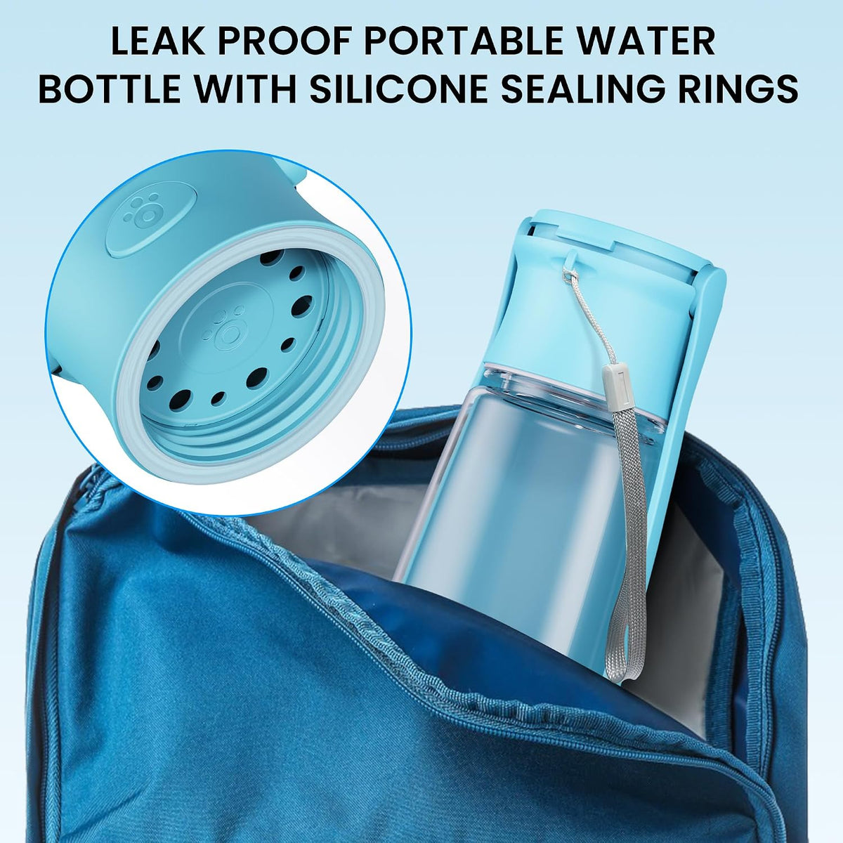 Portable Dog Water Bottle Dispenser [Leak Proof & Foldable] Dog Travel Water Bottle Bowl Accessories for Puppy Small Medium Large Dogs Pet Water Bottles for Dogs Walking Outdoor Hiking 19OZ