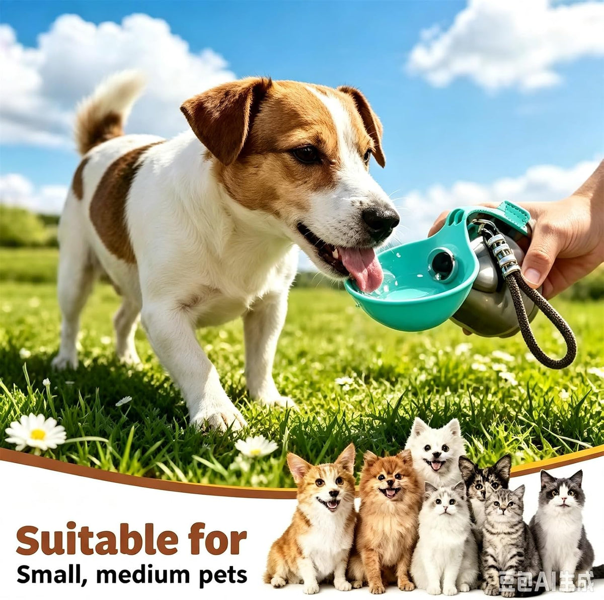 Portable Dog Water Bowl, Stainless Steel Insulated and Leak-Proof