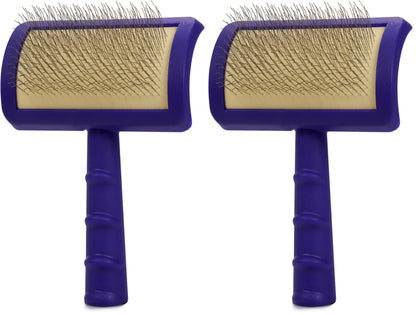 Jelly Pet Universal Slicker Brush for Dogs, Dog Grooming Brush, Remove Tangles and Dead Undercoat, Tuffer Than Tangles, Maltese Shi-Tzu Poodle Bichon, Firm Pins, Teal, Small