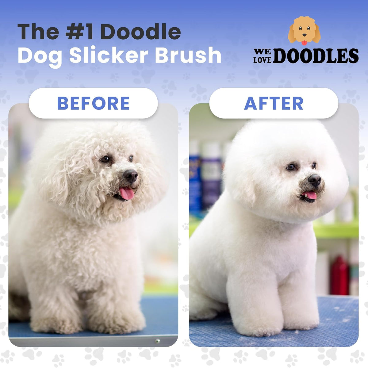 Slicker Brush for Dogs, Pet Grooming Brushes for Doodles & Poodles, Small