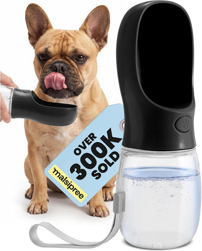 MalsiPree Dog Water Bottle Dispenser - 12 oz Navy Blue, Leak-Proof
