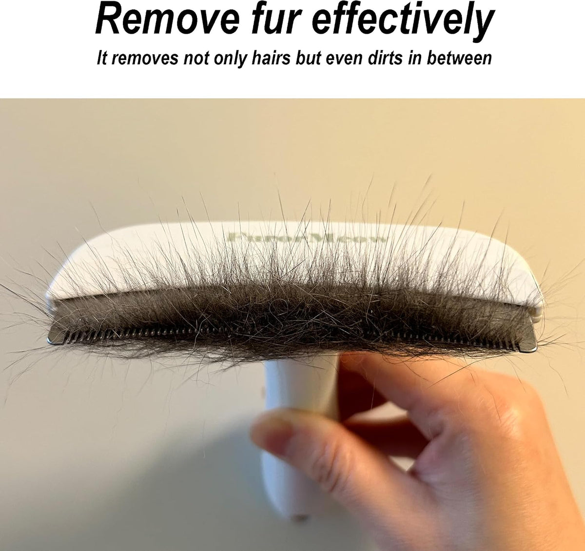 Pet Deshedding Tool with Curve Blade, Cat Grooming Brush, Tight V-shaped Teeth Shedding Comb for Cats and Dogs (White, Large)